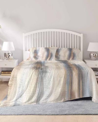 Beige Gray California King Bed Sheets,Breathable Cooling Sheet with
