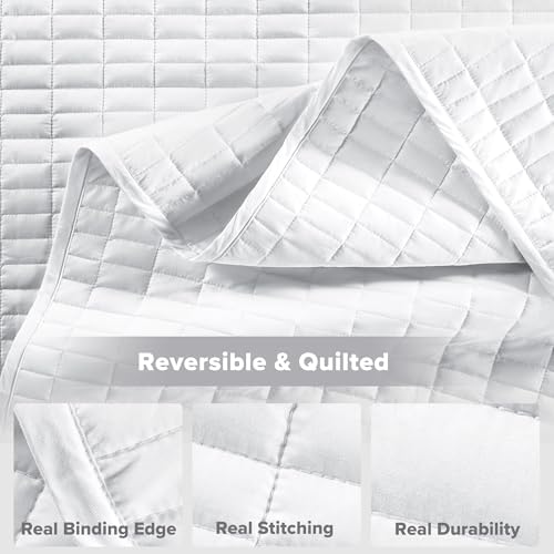Comfort Spaces Kienna King Quilt Bedding Set 3 Piece, 104"x90" White