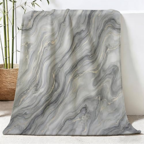 60"x80" Sherpa Fleece Modern Abstract Minimalist Throw Blanket Marble
