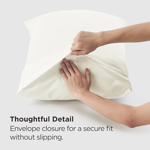 Bedsure Queen Pillow Cases Set of 2 - Ivory Brushed Microfiber