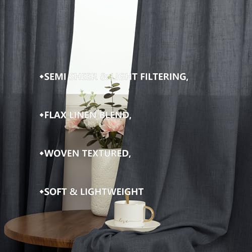 Grey Living Room Curtains 96 Inches Long 2 Panels Grommet Eyelet
