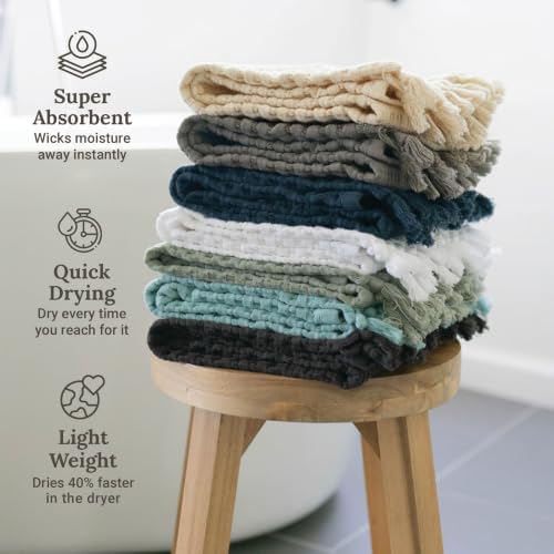 GILDEN TREE Decorative Waffle Hand Towels for Bathroom, 2 Pack