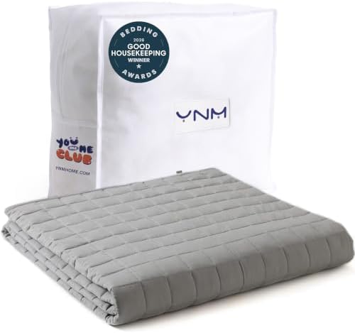YnM 10lbs Weighted Blanket for Adults,Cotton Heavy Bed Throw Blanket