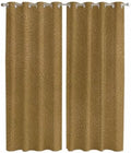 Vintage Brown Window Curtains Panels with Silver Grommet, Modern