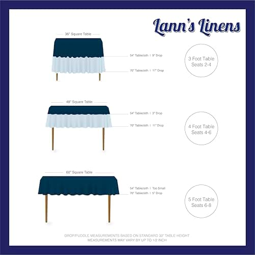 Lann's Linens - 70" Square Premium Tablecloth for
