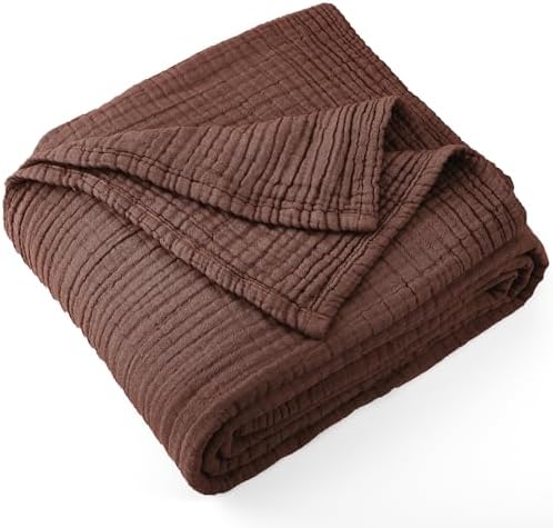Carriediosa 100% Cotton Muslin Throw Blanket 90 x 90 Summer Gauze for