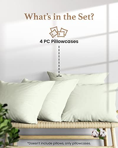 1000 TC Standard Pillowcases Set of 4 100% Egyptian Cotton Pillow