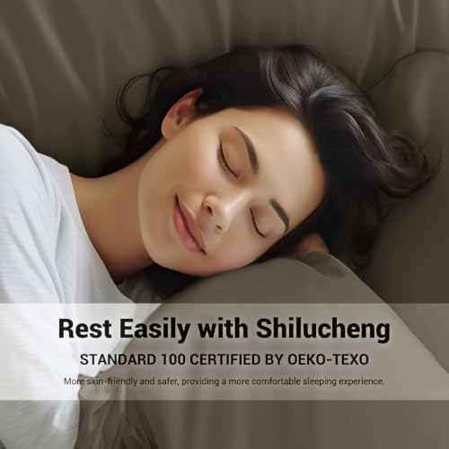 Shilucheng 4 Piece King Sheet Sets, Cooling Sheets, Taupe