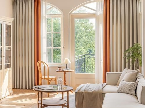 Beydodo Bedroom Curtains 63 Inches Long, Darkening Curtains for Living