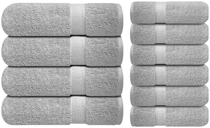Infinitee Xclusives Premium Grey Bath Towels Set Pack of 4 + Hand