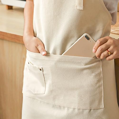2 Pack Kitchen Cooking Aprons with Pockets for Men Women Canvas