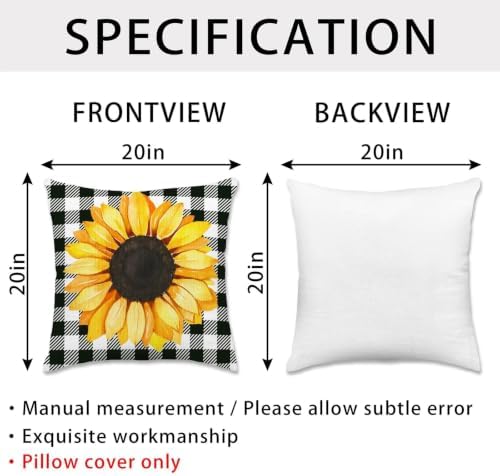 pinata Throw Pillow Covers 20x20, Sunflower Decor, Outdoor Pillow