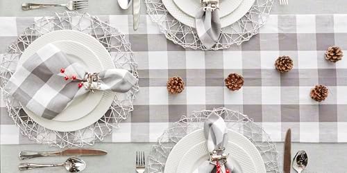 DII Buffalo Check Collection, Classic Farmhouse Table Runner, 14x108