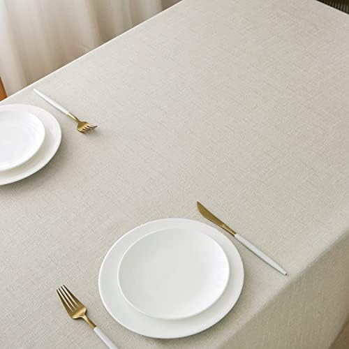NLMUVW Linen Tablecloth for Rectangle Table 120 Inch, Textured Table