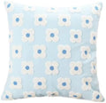 DECOBIRD Embroidery Throw Pillow Cover 20x20 Light Blue Floral Design