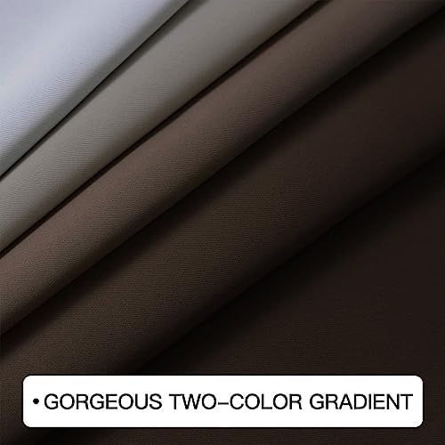 COSVIYA Curtains & Drapes Grommet Ombre Brown Curtains W62 x L96 Inch