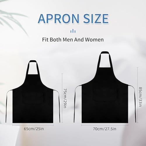 8/12/24 Pack Plain Bib Aprons Bulk, Black Commercial Apron with 2