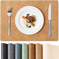 Roxifina Faux Leather Placemats Set of 6, Vinyl Placemats Heat