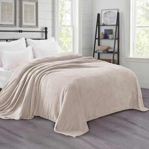 Exclusivo Mezcla Soft Fleece Blanket King Size for Bed, Camel