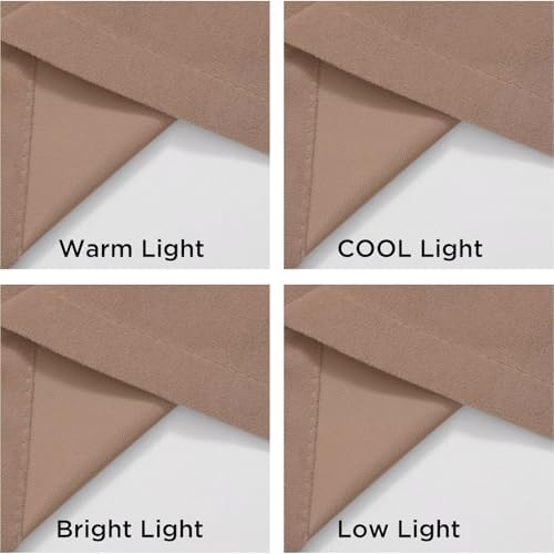 Joydeco Velvet Curtains Rose Beige Blackout Curtains Thermal Insulated