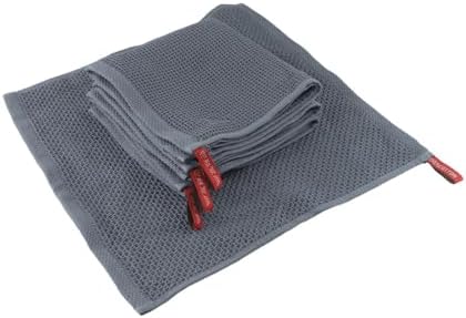 Set of 4 Cotton Tea Towels, Super Absorbent Waffle Cleaning Cloths for