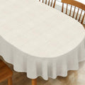 60"X102" Modern Oval Tablecloth for Oval Table, Geometric Water