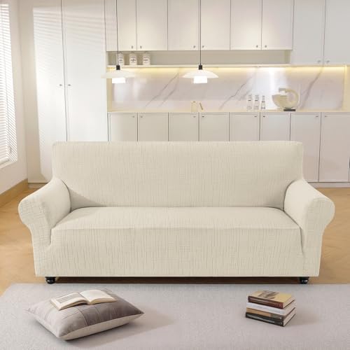 Super Stretch Sofa Covers Washable (Sofa 73"-85", Beige)