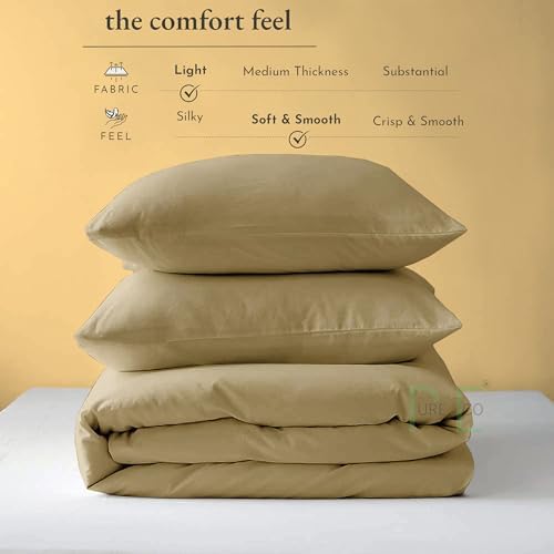 3 Sided Zipper Duvet Cover Microfiber 3 PCS King Size (90"x104") Taupe