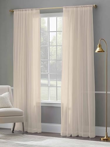 Pure Color Sheer Curtains Aesthetics Contemporary Luxury 108 Inches