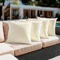 Amazon Basics 4-Piece Outdoor Decorative Throw Pillow Covers, Water