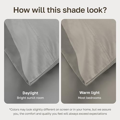 California Design Den 600 Thread Count King Size Bed Sheets Set, Light