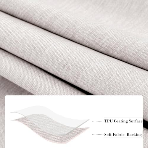 Linen Round Tablecloth with Lace Trim Waterproof Stain Resistant