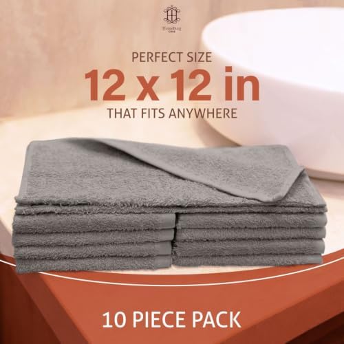 CORE 10-Piece Cotton Washcloths for Bathroom and Kitchen | Value Pack