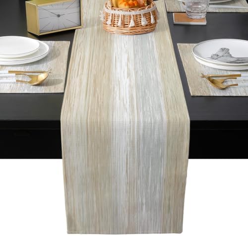 Abstract Ombre Table Runner and Placemats Set of 4 Farmhouse Brown