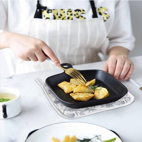 Oven Mitts and Pot Holder Set for Kitchen, Watercolor Gray Grey Flower