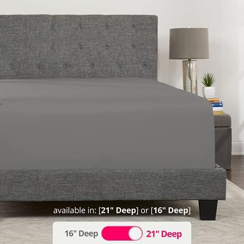 DeaLuxe Cal King Fitted Sheet Only Deep Pocket - 17in - 21in Inch +