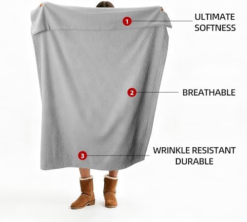 CHUFFED Cotton Waffle Blanket King Size - Plush Milk Velvet &