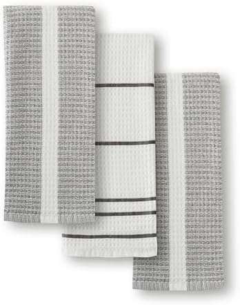 Benson Mills Hilda Set of 3 Kitchen Towels (18” X 28”, Charcoal)