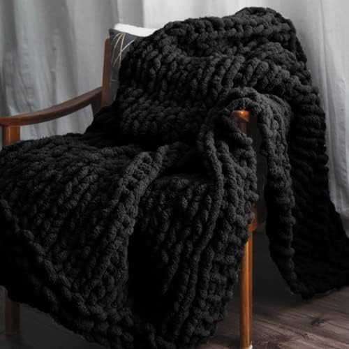 Adyrescia Chunky Knit Blanket Throw | 100% Hand Knit with Jumbo