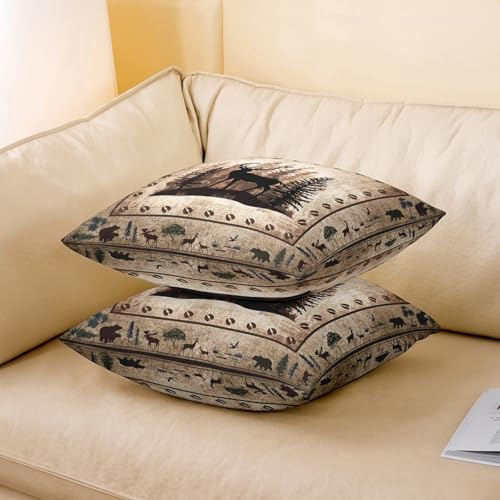Feelyou Throw Deer Hunting Pillow Covers 22 x 22-Inch Set of 2 Girls