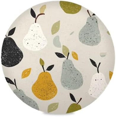 Style Pear Gray round place mats rustic reversible placemats tapete