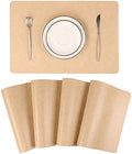 Faux Leather Placemats, Set of 6 PU Table Mats, Easy to Clean, Heat &