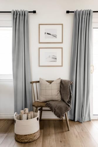 Linen Textured Total Blackout Curtains for Bedroom 120 Inches Long