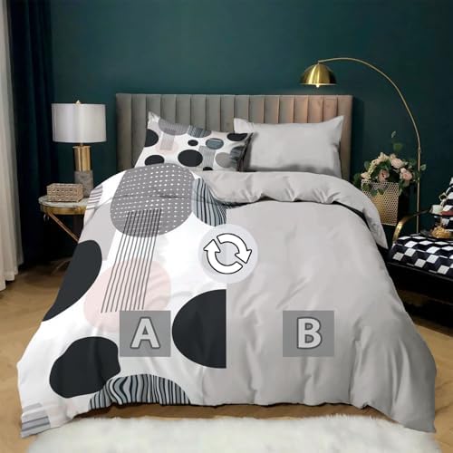 Duvet Cover Set Zipper Closure Light Gray Queen Quilt Cover Set Modern