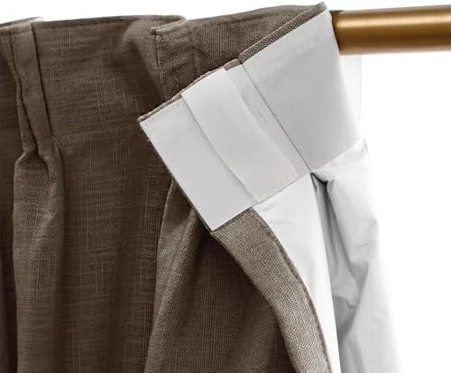 100% Blackout Linen Pinch Pleated Curtains, 96 Inches, 1 Panel