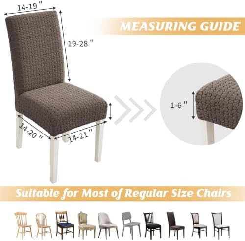 Dining Chair Covers Set of 6,Stretch Chair Covers for Dining Chair