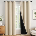 MIULEE Cream Beige 100% Blackout Curtains for Bedroom 40x84 Inch Long