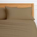 Way Fair 4 Piece Sheet Set Full (54"x75") Size Taupe Stripe - 100%