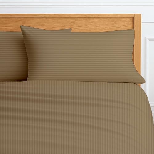 Way Fair 4 Piece Sheet Set Full (54"x75") Size Taupe Stripe - 100%