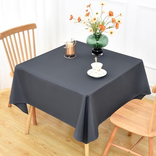 NEWISHER Grey Square Tablecloth 70 x 70 inch, Polyester Table Cloth